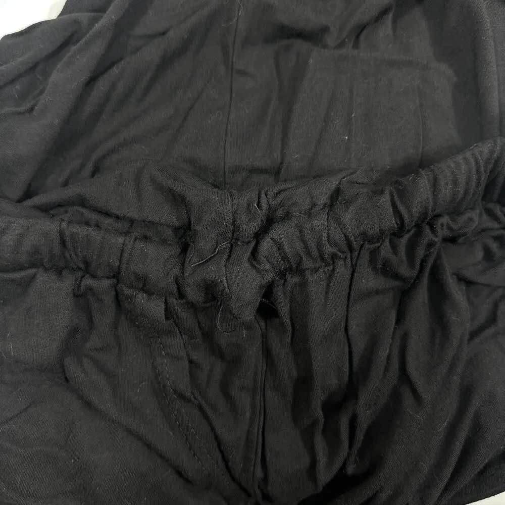 Beachsissi Romper Womens Medium Black Off Shoulder Elastic Waist Shorts Casual